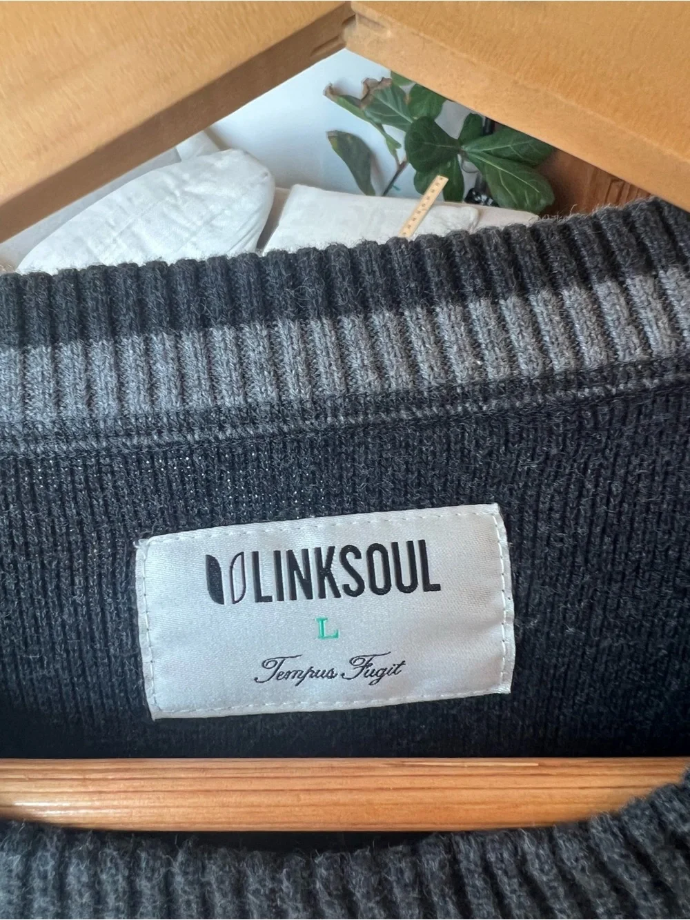 Linksoul Dark Charcoal Crewneck Sweater